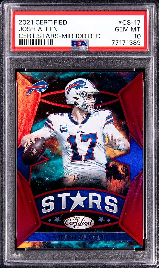 2021 Panini Certified Josh Allen Stars Mirror Red #CS-17 card image