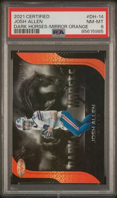 2021 Panini Certified Josh Allen Dark Horses Mirror Orange #DH-14 card image