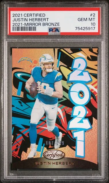 2021 Panini Certified Justin Herbert 2021 Mirror Bronze #2 card image