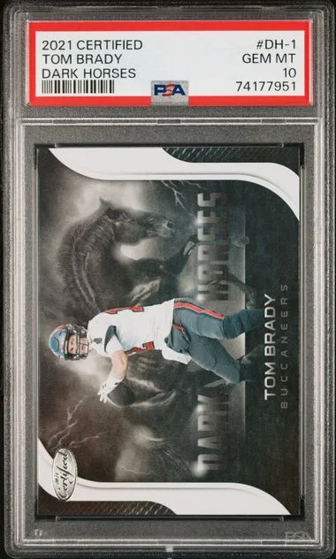 2021 Panini Certified Tom Brady Dark Horses #DH-1 card image