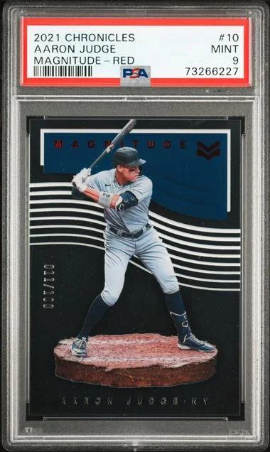 2021 Panini Chronicles Aaron Judge Magnitude Red #10 card image
