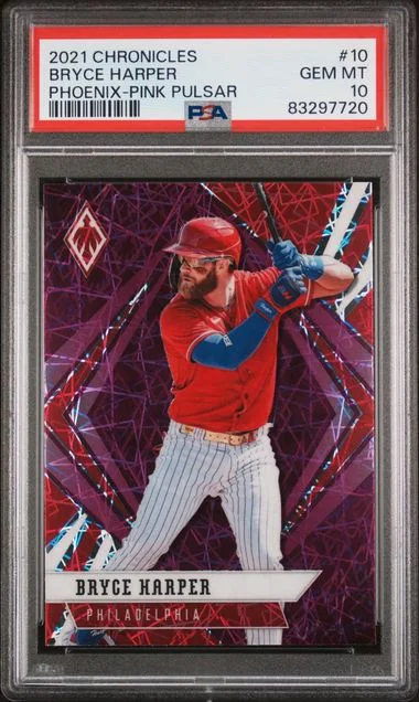 2021 Panini Chronicles Bryce Harper Phoenix Pink Pulsar #10 card image
