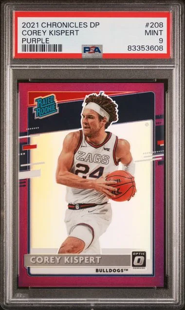 2021 Panini Chronicles Draft Picks Corey Kispert Purple #208 card image