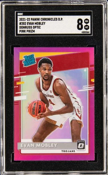2021 Panini Chronicles Draft Picks Evan Mobley Pink #202 card image