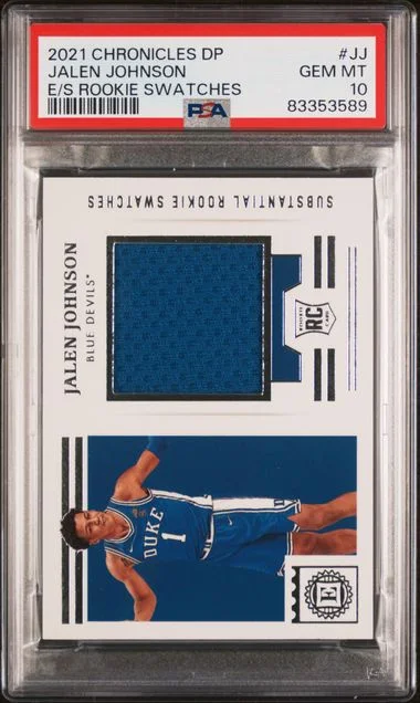 2021 Panini Chronicles Draft Picks Jalen Johnson Encased Substantial Swatches #JJ card image