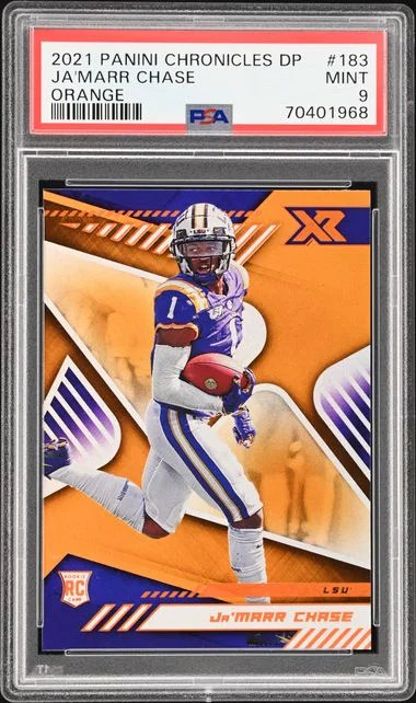 2021 Panini Chronicles Draft Picks Ja'Marr Chase Orange #183 card image