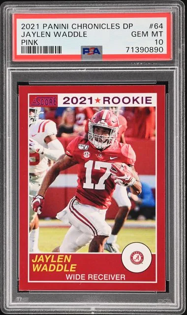 2021 Panini Chronicles Draft Picks Jaylen Waddle Pink #64 card image