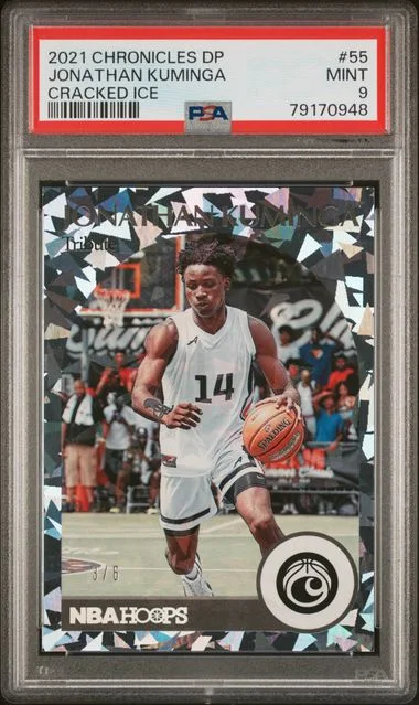 2021 Panini Chronicles Draft Picks Jonathan Kuminga Cracked Ice #55 card image
