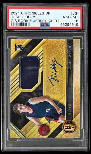 2021 Panini Chronicles Draft Picks Josh Giddey Gold Standard Jersey Autographs #JGI card image