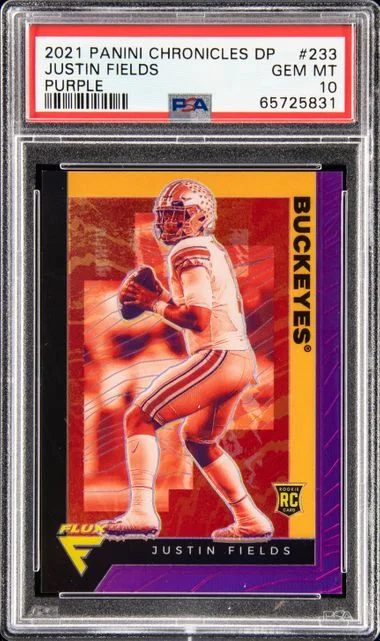 2021 Panini Chronicles Draft Picks Justin Fields Purple #233 card image