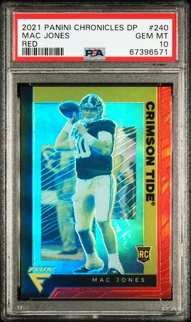 2021 Panini Chronicles Draft Picks Mac Jones Red #240 card image