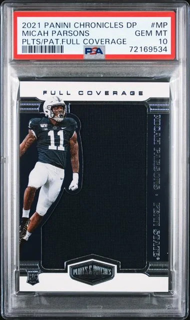 2021 Panini Chronicles Draft Picks Micah Parsons Plates And Patches Full Coverage #MP card image