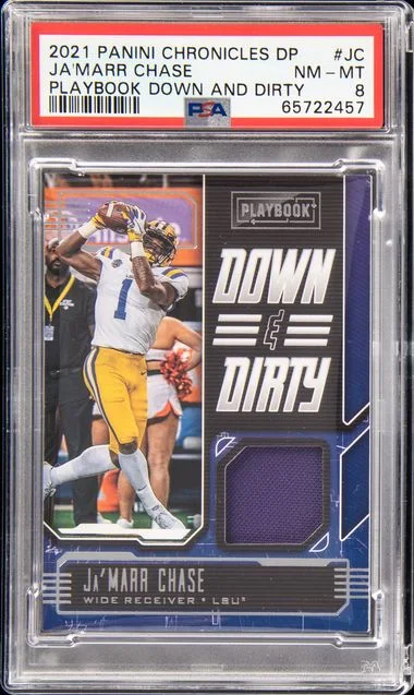 2021 Panini Chronicles Draft Picks Playbook Down and Dirty Jc Ja'Marr Chase #no-number card image