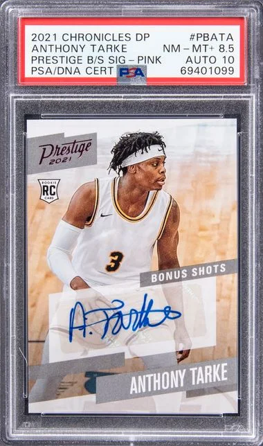 2021 Panini Chronicles Draft Picks Prestige Bonus Shots Signatures Pink Pbata Anthony Tarke #no-number card image