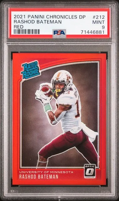 2021 Panini Chronicles Draft Picks Rashod Bateman Red #212 card image