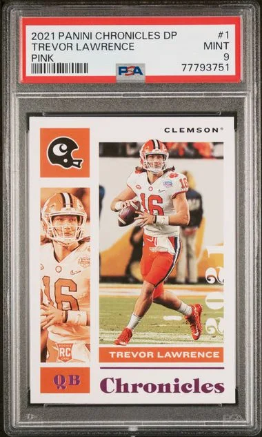 2021 Panini Chronicles Draft Picks Trevor Lawrence Blue #1 card image