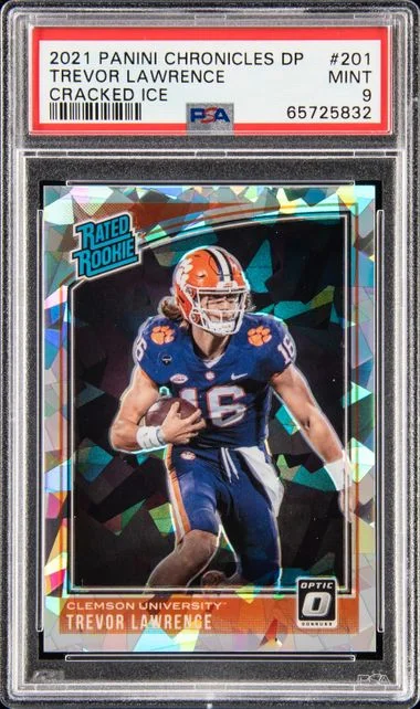 2021 Panini Chronicles Draft Picks Trevor Lawrence Cracked Ice #201 card image