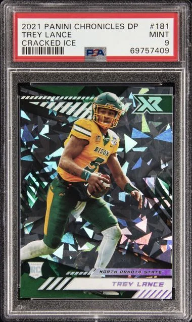 2021 Panini Chronicles Draft Picks Trey Lance Cracked Ice #181 card image