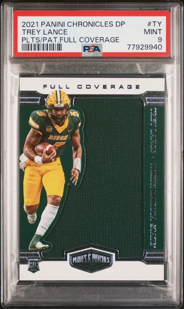 2021 Panini Chronicles Draft Picks Trey Lance Plates and Patches Full Coverage #PP-TY card image