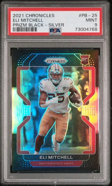 2021 Panini Chronicles Eli Mitchell Prizm Black Green #PB-25 card image
