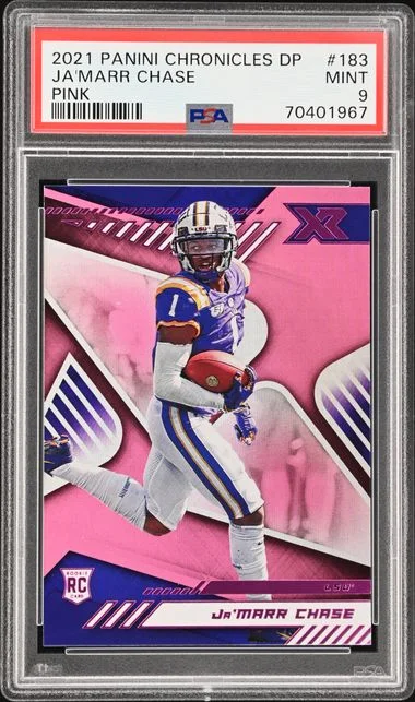 2021 Panini Chronicles Ja'Marr Chase Pink #183 card image