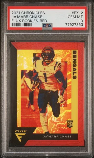 2021 Panini Chronicles Ja'Marr Chase Flux Rookies Red #FX12 card image