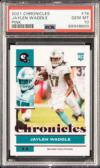 2021 Panini Chronicles Jaylen Waddle Pink #76 card image