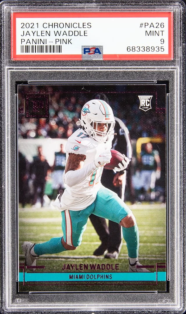 2021 Panini Chronicles Jaylen Waddle Pink #PA-26 card image