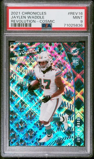 2021 Panini Chronicles Jaylen Waddle Revolution Cosmic #REV16 card image