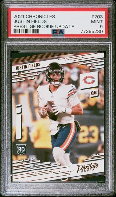 2021 Panini Chronicles Justin Fields Prestige Update #203 card image