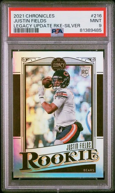 2021 Panini Chronicles Justin Fields Legacy Update Rookies Silver #216 card image