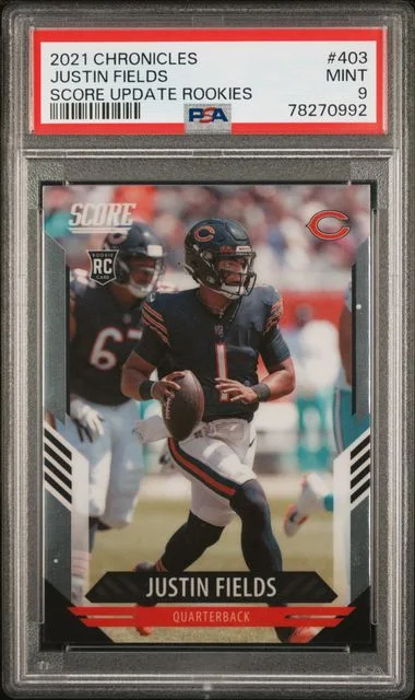 2021 Panini Chronicles Justin Fields Score Update Rookies #403 card image