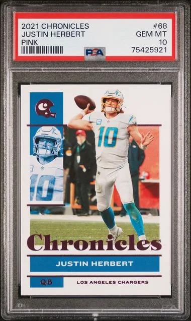 2021 Panini Chronicles Justin Herbert Pink #68 card image