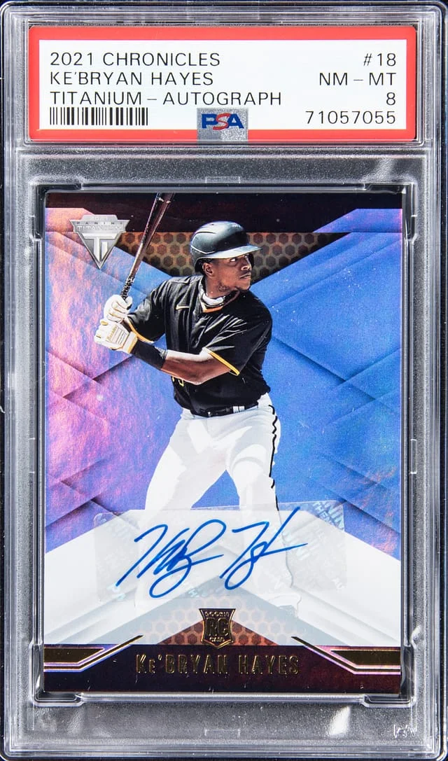2021 Panini Chronicles Ke'Bryan Hayes Titanium Autograph #18 card image