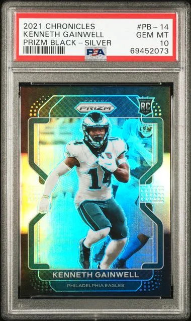 2021 Panini Chronicles Kenneth Gainwell Prizm Black Silver #PB-14 card image