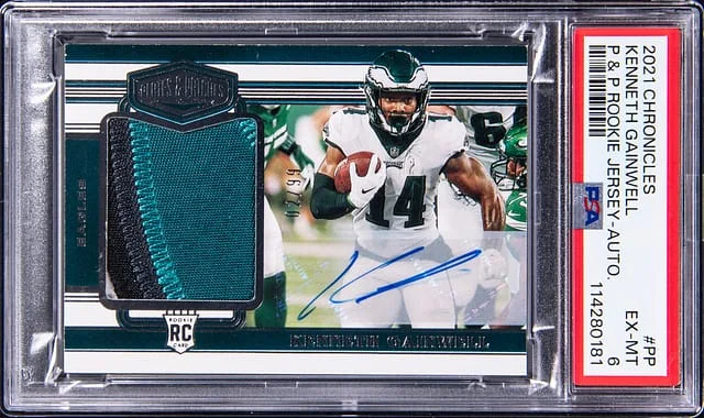 2021 Panini Chronicles Kenneth Gainwell Plates & Patches Jersey Autograph #PP-KGA card image