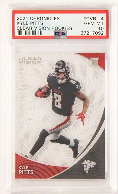 2021 Panini Chronicles Kyle Pitts Clear Vision Rookies #CVR-4 card image