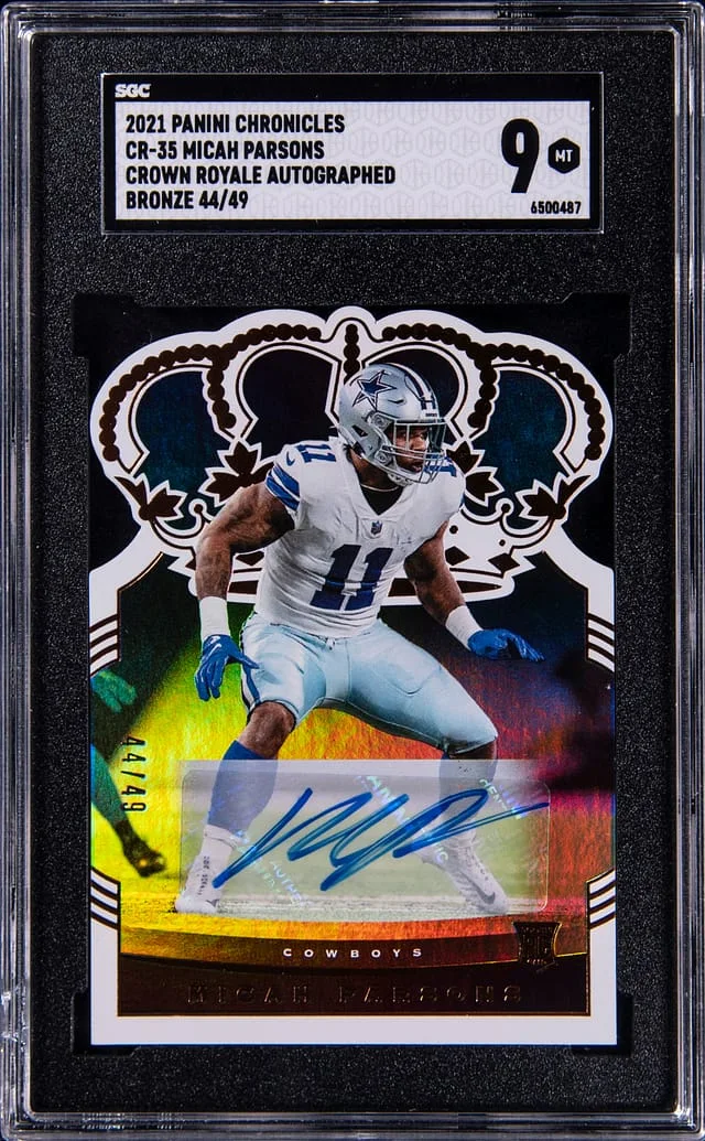 2021 Panini Chronicles Micah Parsons Crown Royale Bronze Autograph #CR-35 card image