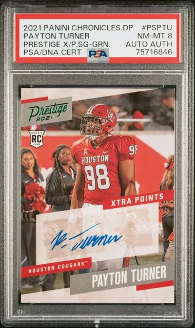 2021 Panini Chronicles Payton Turner Prestige Xtra Points Signatures Green #PS-PTU card image