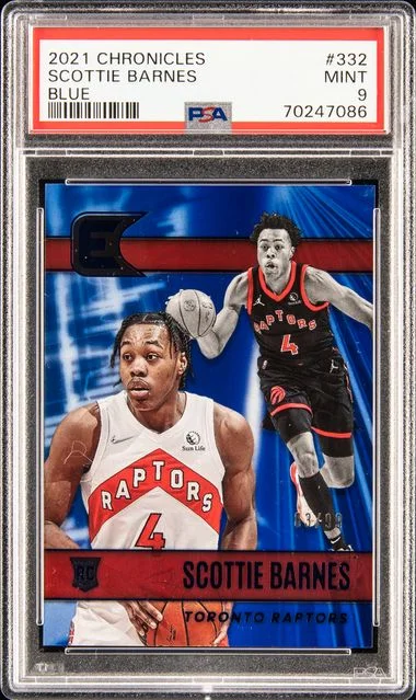 2021 Panini Chronicles Scottie Barnes Blue #332 card image
