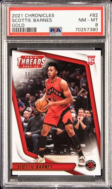 2021 Panini Chronicles Scottie Barnes Gold #82 card image