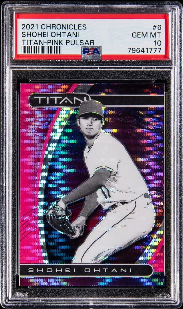 2021 Panini Chronicles Shohei Ohtani Titan Pink Pulsar #6 card image