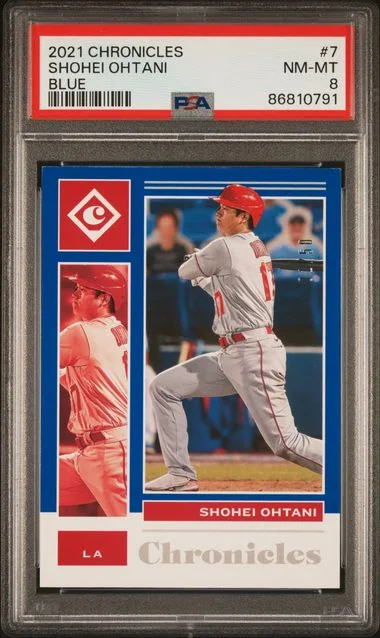 2021 Panini Chronicles Shohei Ohtani Blue #7 card image