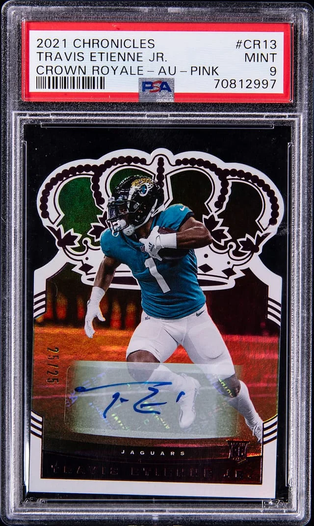 2021 Panini Chronicles Travis Etienne Jr. Crown Royale Autograph-Pink #CR13 card image
