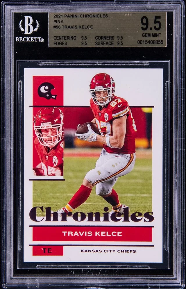 2021 Panini Chronicles Travis Kelce Pink #56 card image