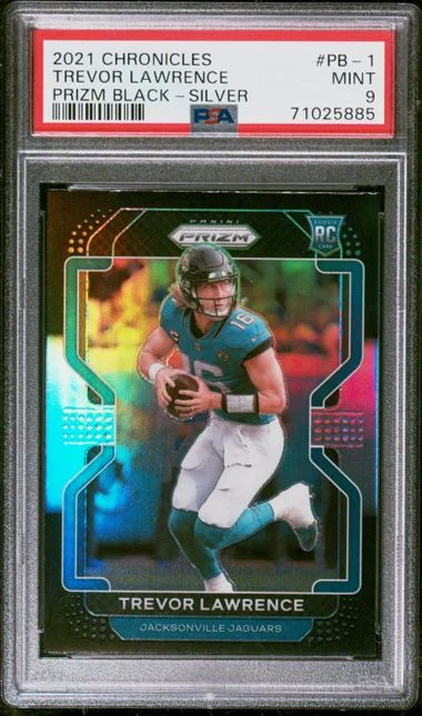 2021 Panini Chronicles Trevor Lawrence Signature Black Prizm #PB-1 card image