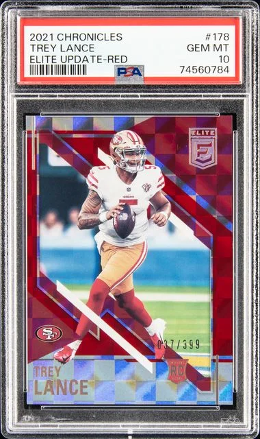 2021 Panini Chronicles Trey Lance Elite Update Red #178 card image