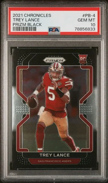 2021 Panini Chronicles Trey Lance Prizm Black #Pb-4 card image