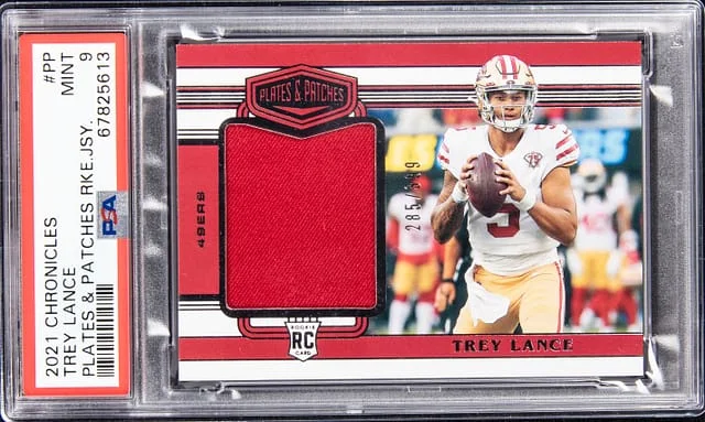 2021 Panini Chronicles Trey Lance Swatch Plates & Patches Jersey #PP-TLA card image