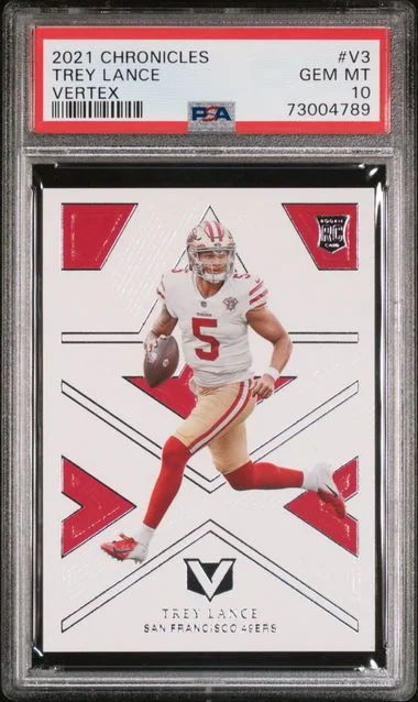2021 Panini Chronicles Trey Lance Vertex #V-3 card image